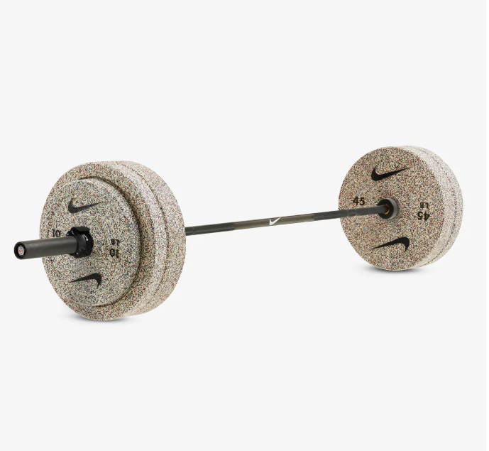 Nike Olympic Weight Plate & Barbell Set (60–160 Kg) Strength - 20 Kg (Black) 120 Kg (Including Barbell) Grind