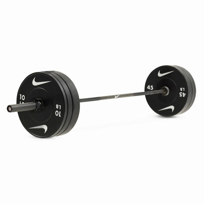 Nike Olympic Weight Plate & Barbell Set (60–160 Kg) Shield - 20 Kg (Black) 120 Kg (Including Barbell) Black