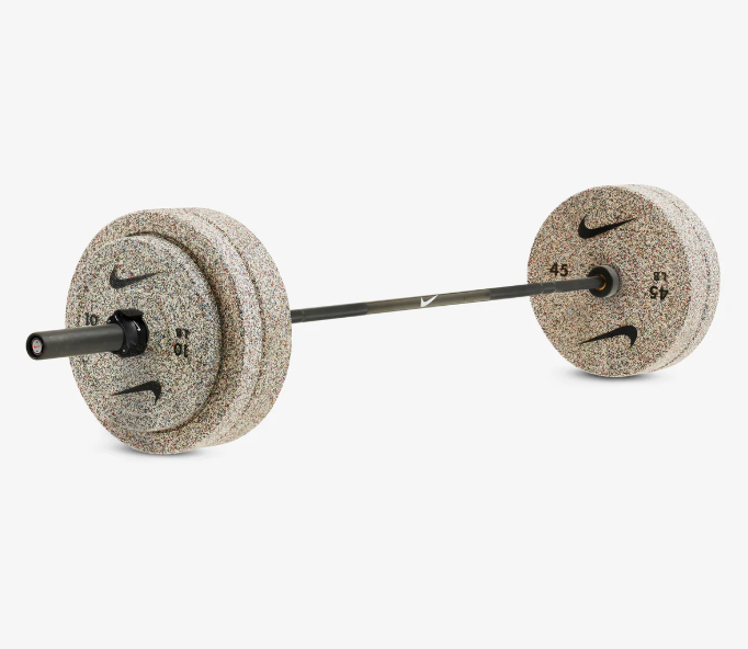 Nike Olympic Weight Plate & Barbell Set (60–160 Kg) Shield - 20 Kg (Black) 160 Kg (Including Barbell) Grind
