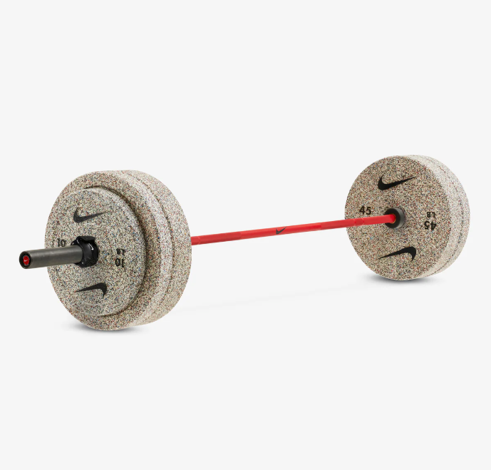 Nike Olympic Weight Plate & Barbell Set (60–160 Kg) Shield - 20 Kg (Red) 160 Kg (Including Barbell) Grind