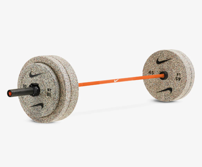 Nike Olympic Weight Plate & Barbell Set (60–160 Kg) Shield - 20 Kg (Orange) 120 Kg (Including Barbell) Grind