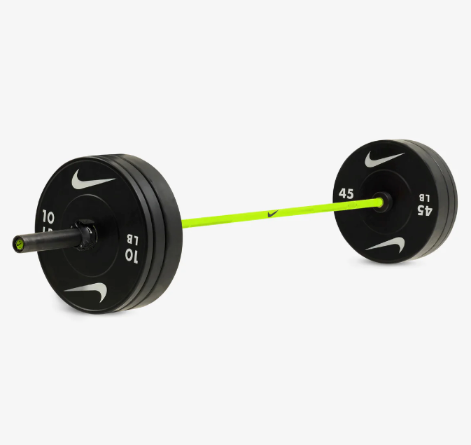Nike Olympic Weight Plate & Barbell Set (60–160 Kg) Shield - 20 Kg (Volt) 100 Kg (Including Barbell) Black
