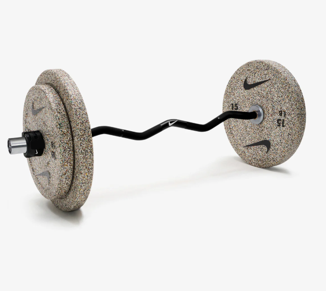 Nike 40 Kg EZ Curl Bar & Weight Plate Set with Collars (Black or Grind Options)