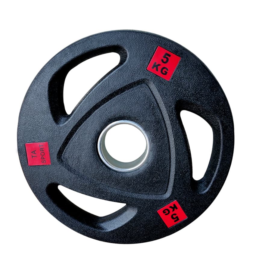 Combo 1441 Fitness 6 ft Olympic Barbell with Black Olympic Plates set | 60 Kg Set - Athletix.ae