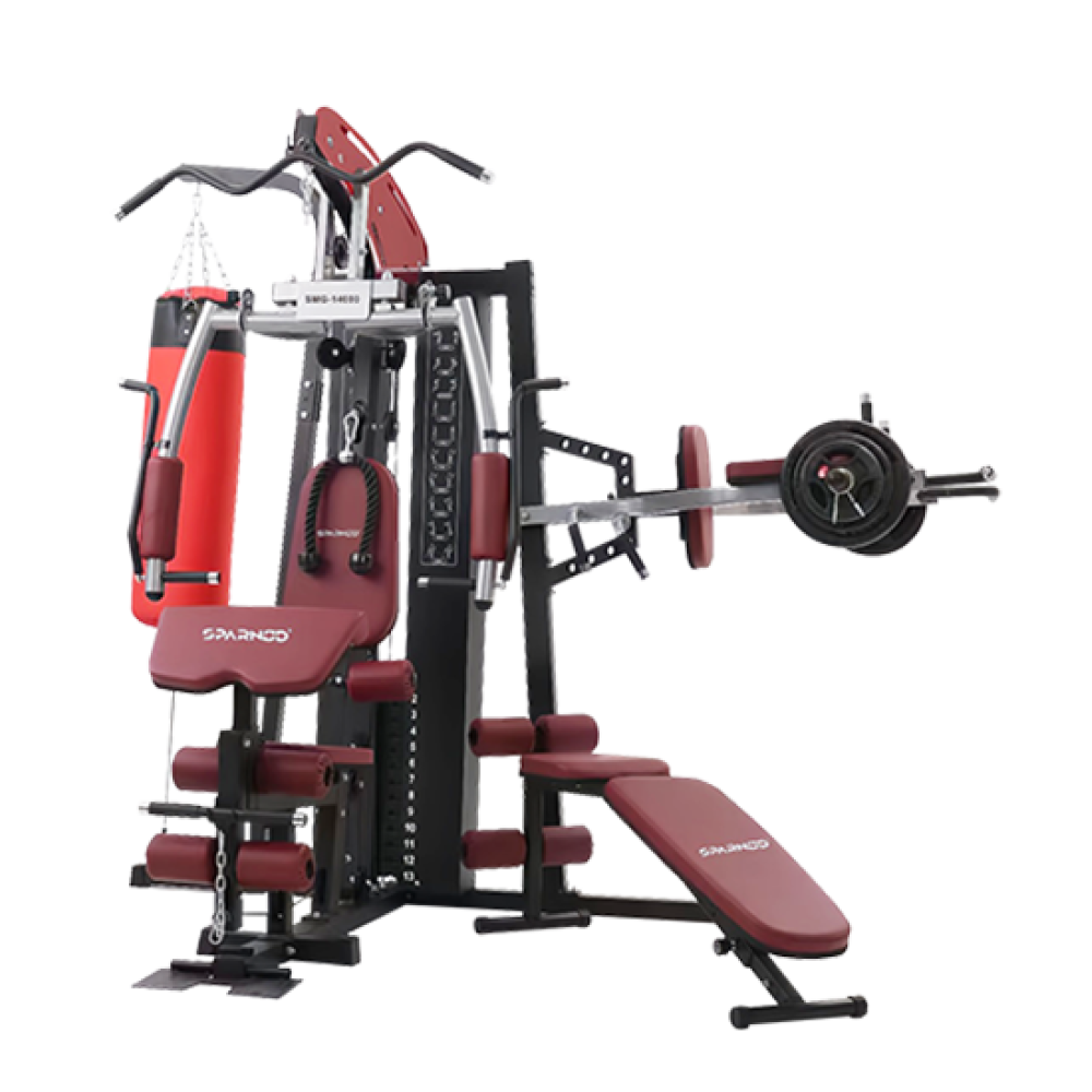 Sparnod Fitness Three Station Multi Functional Home Gym, SMG-14000