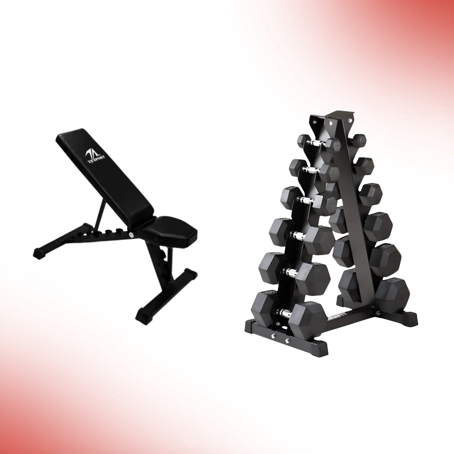 Level Fitness Dumbbells Set 2.5 to 15 Kg with 6 pair Vertical Dumbbell Rack Strength Training Equipment with Adjustable Bench for Bench Press (Optional) | Best Home Gym Dumbbells Combo Set Classic Vertical Rack With Adjustable Bench