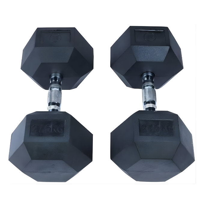 Ta Sports, Hex Rubber Dumbbell Gl1101 27.5Kg, Black