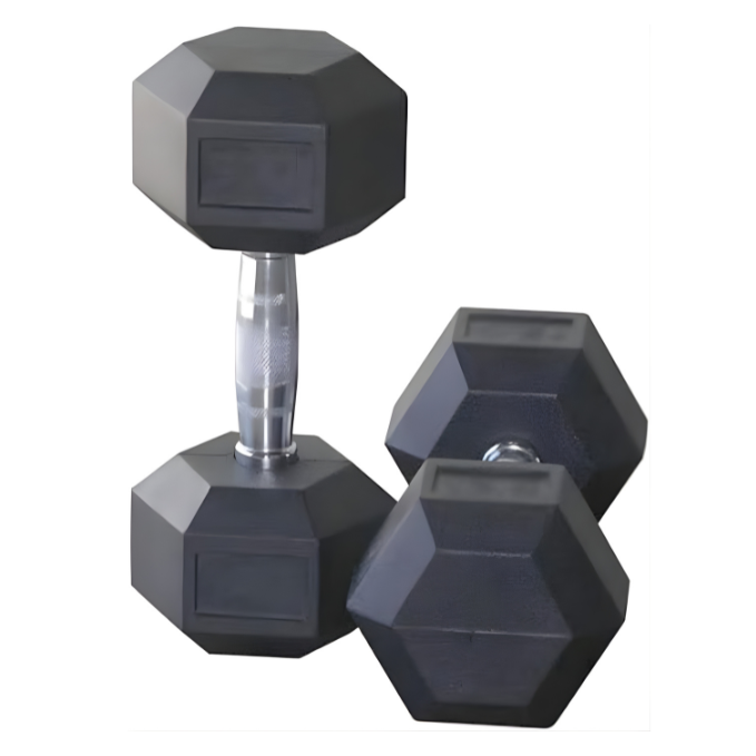 Ta Sport, Hex Rubber Dumbbell Gl1101 47.5Kg, Black