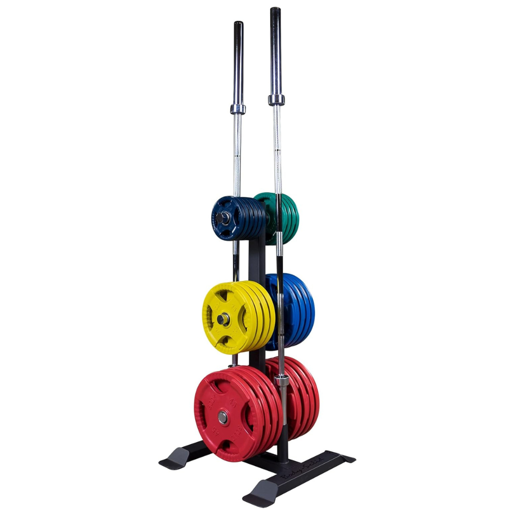 Body Solid GWT56 Vertical Weight Tree – Olympic Plate & Bar Holder (1000LB Capacity)