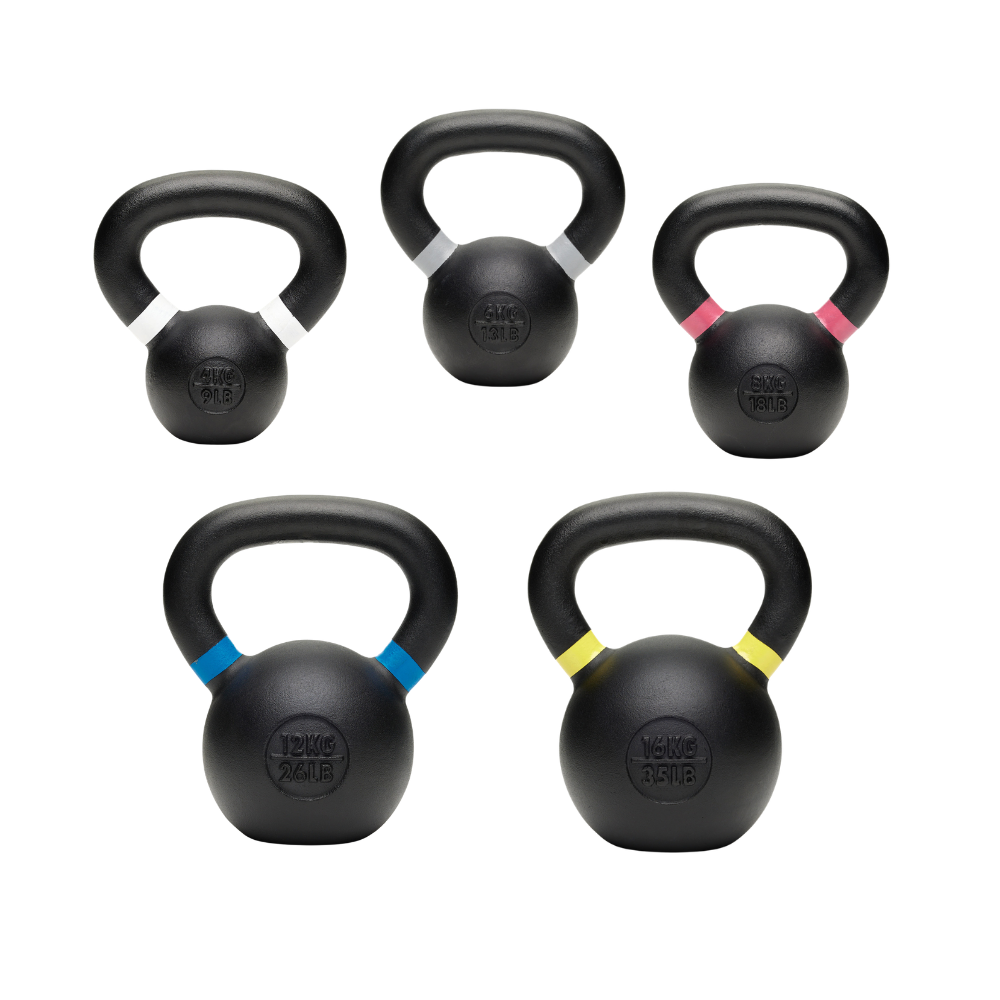 Nike Kettlebell Set 4–16 Kg (5 Pieces) – Cast Iron, Rubber Coated or Grind Options
