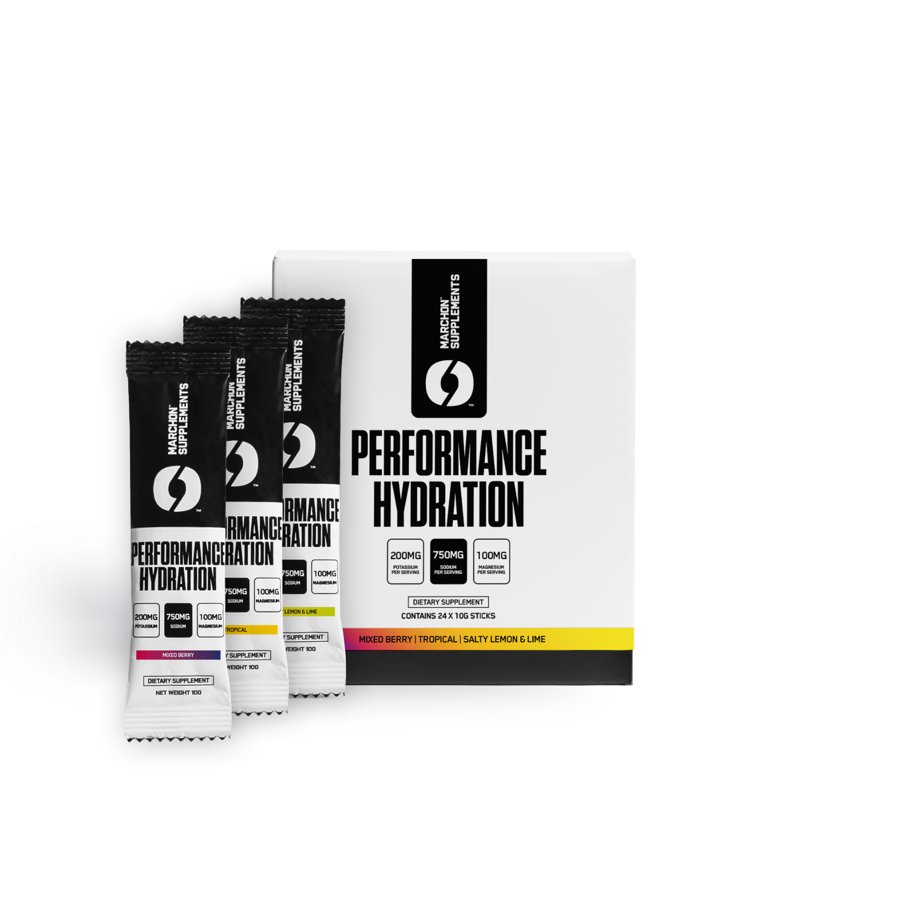 MARCHON Performance Hydration Electrolyte Sachets Variety Pack Core Edition