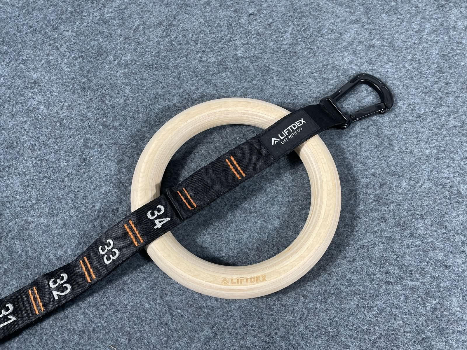 Liftdex Gymnastic Rings Wooden with Straps