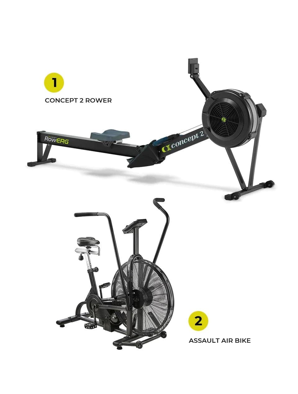 Combo Offer Assault Air Bike + Concept 2 Rower with PM 5 Monitor - Athletix.ae