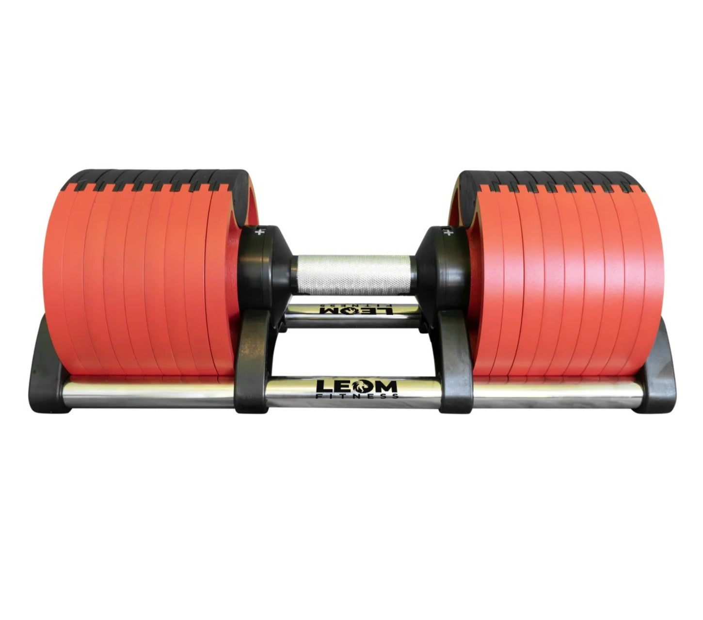 Leom Fitness Adjustable Dumbbells, 2kg to 32kg, Pair (Red)