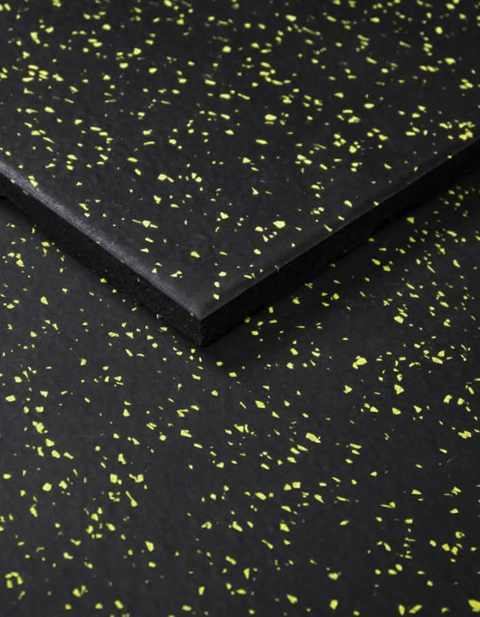 1441 Fitness Speckled Yellow Gym Flooring 100 x 100 (cm) - 20 mm Thickness