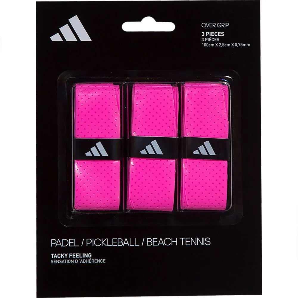Adidas Padel Overgrip 3 Pack, Perforated Pink