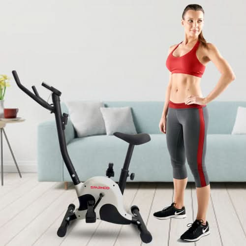 Sparnod Fitness Upright Exercise Bike For Home Use With Lcd Display, SUB-50