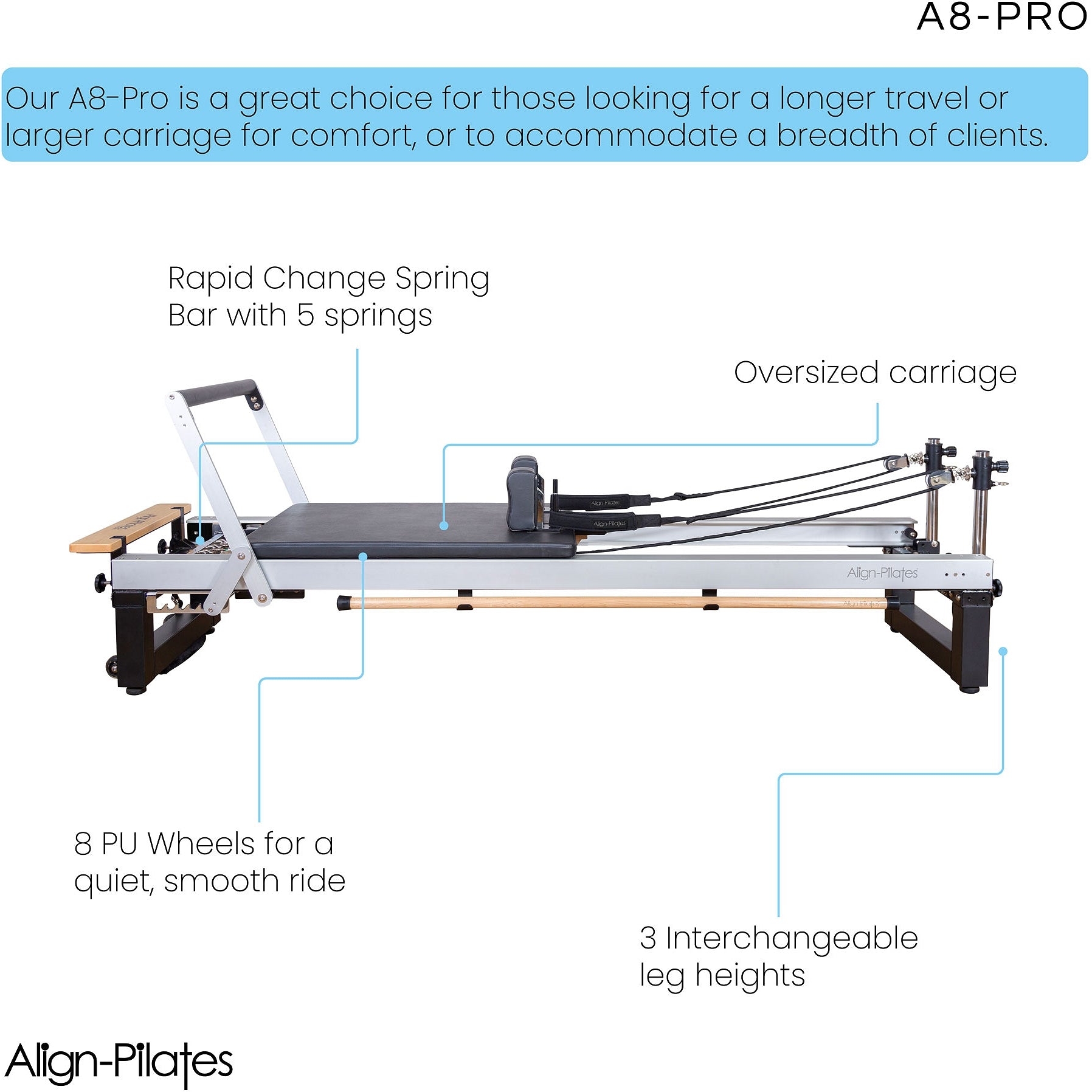 Align-Pilates A8-Pro Pilates With Half Cadillac Reformer Bundle