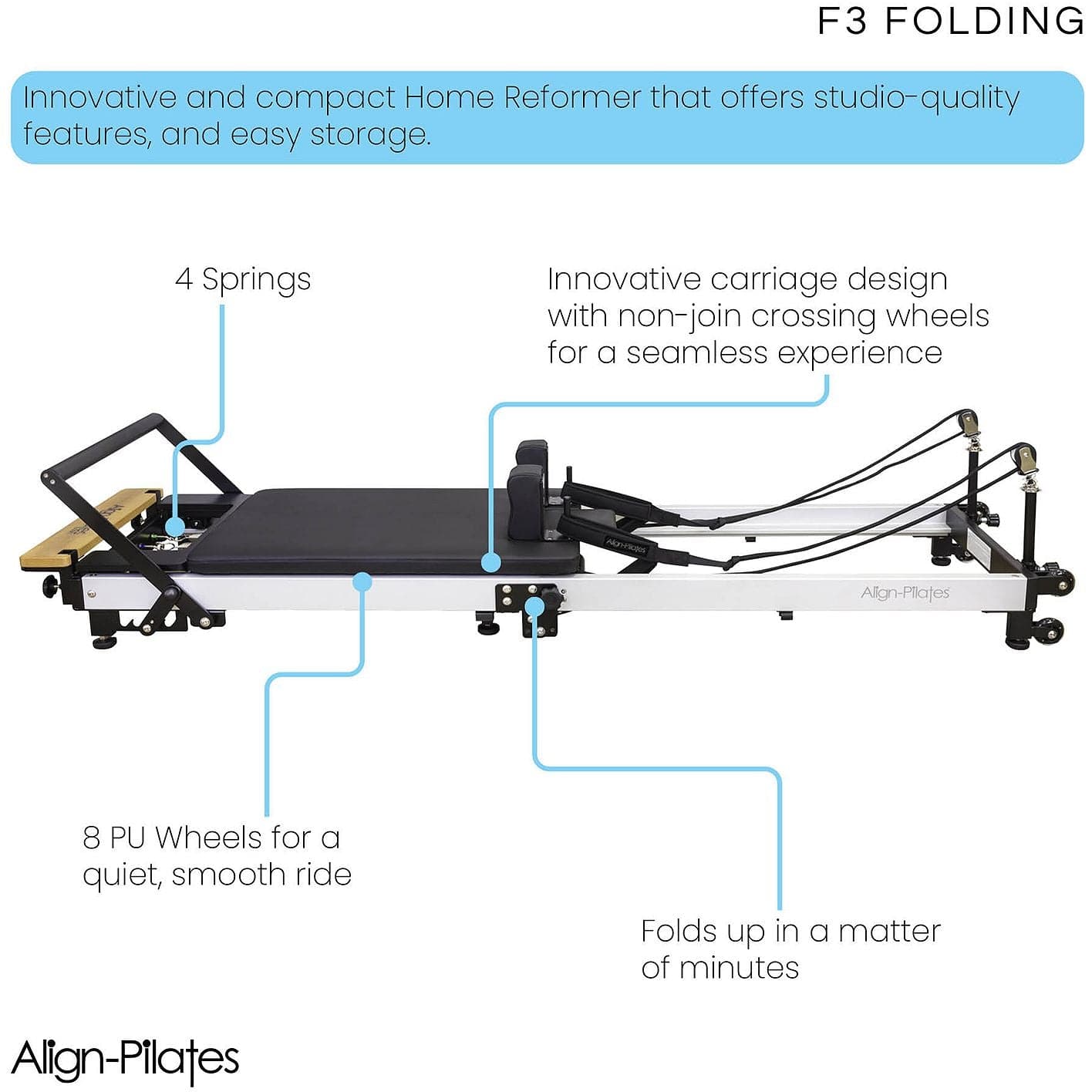 Align-Pilates F3 Folding Pilates Reformer