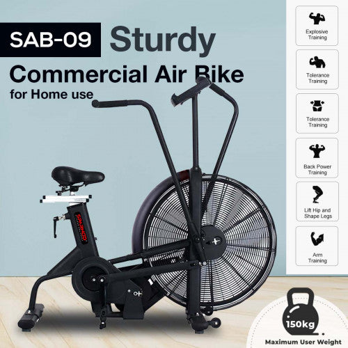 Sparnod Fitness, Sturdy Commercial Air Bike with LCD Display, SAB-09