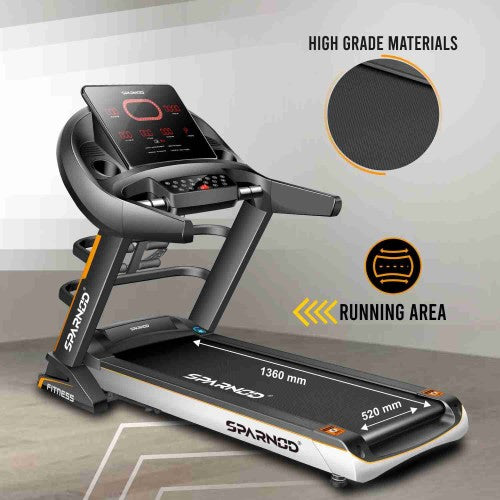 Sparnod Fitness, MF 3 Hp Continuous DC Motorized Automatic Walking and Running Treadmill, STH-5700_MF