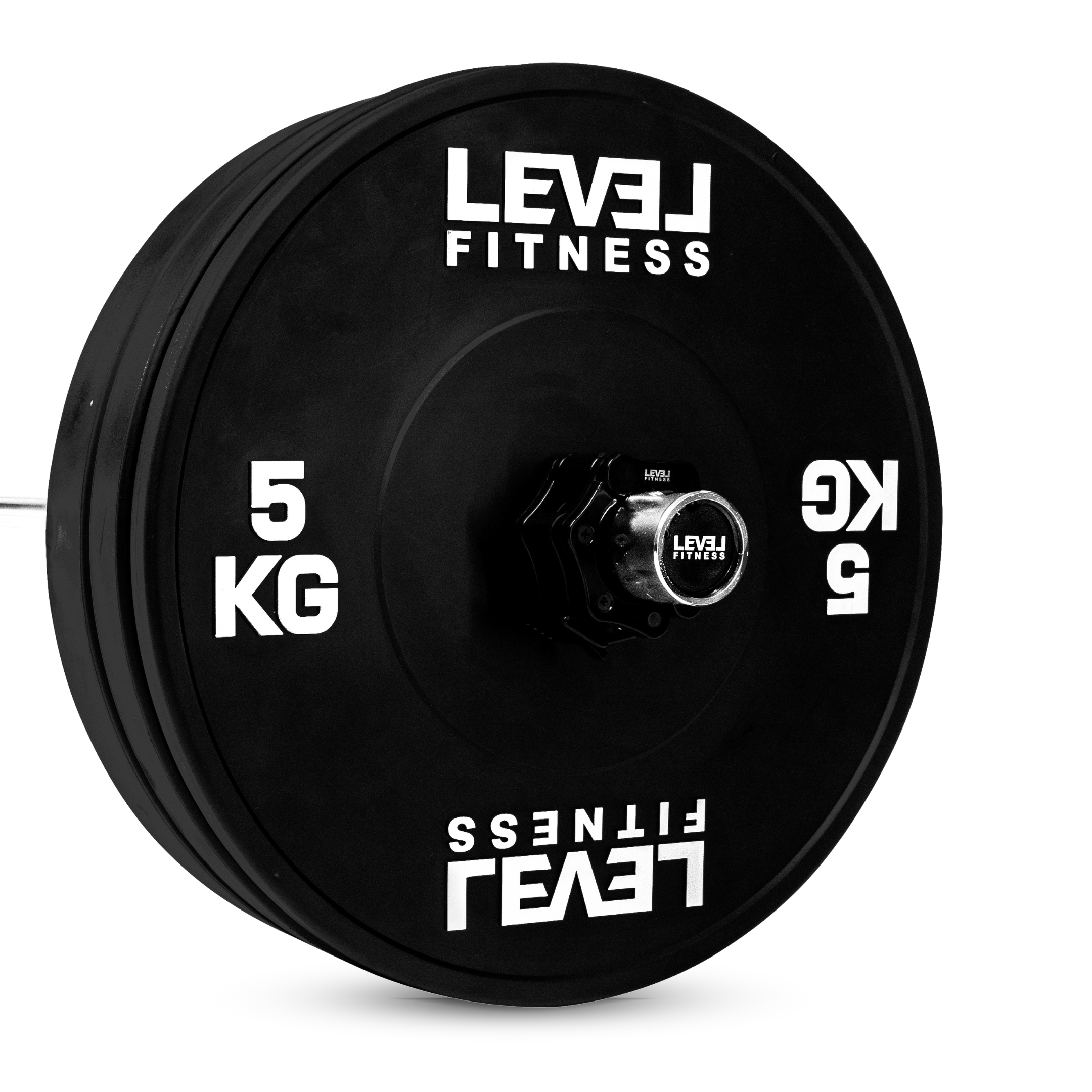 Combo | Level Fitness 7 ft Olympic Barbell with Black Olympic Plates Set | 120 Kg Set