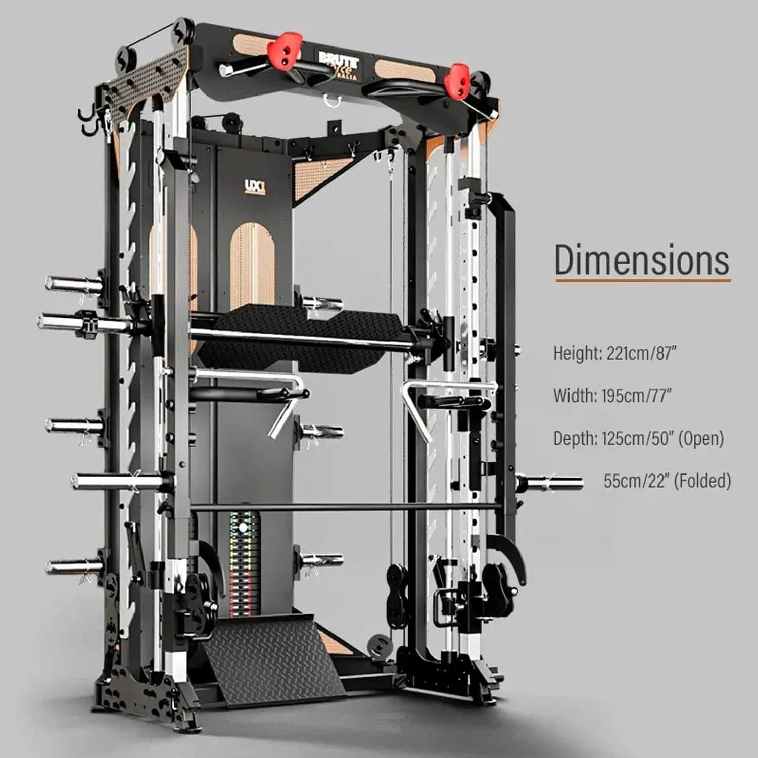 BRUTEforce UX1 Functional Trainer with FOLD – All-in-One Smith Machine