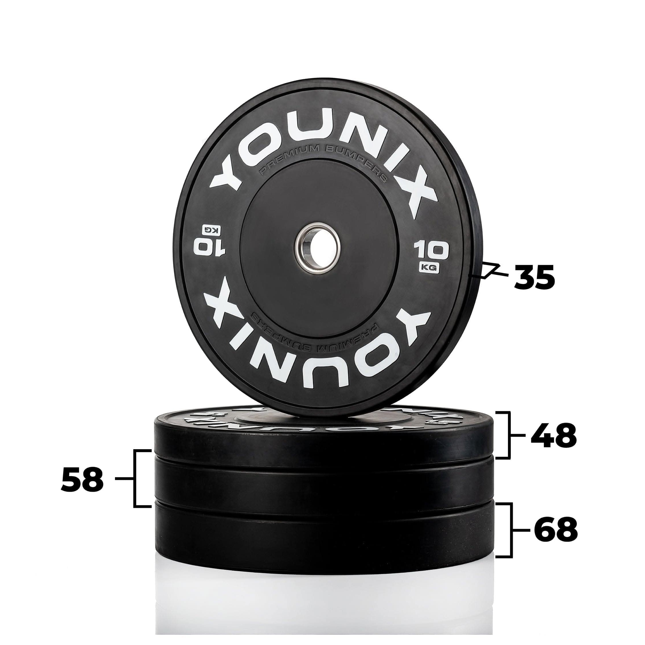 Younix Premium Bumper Plates, 5Kg - 25Kg, Sold as Piece