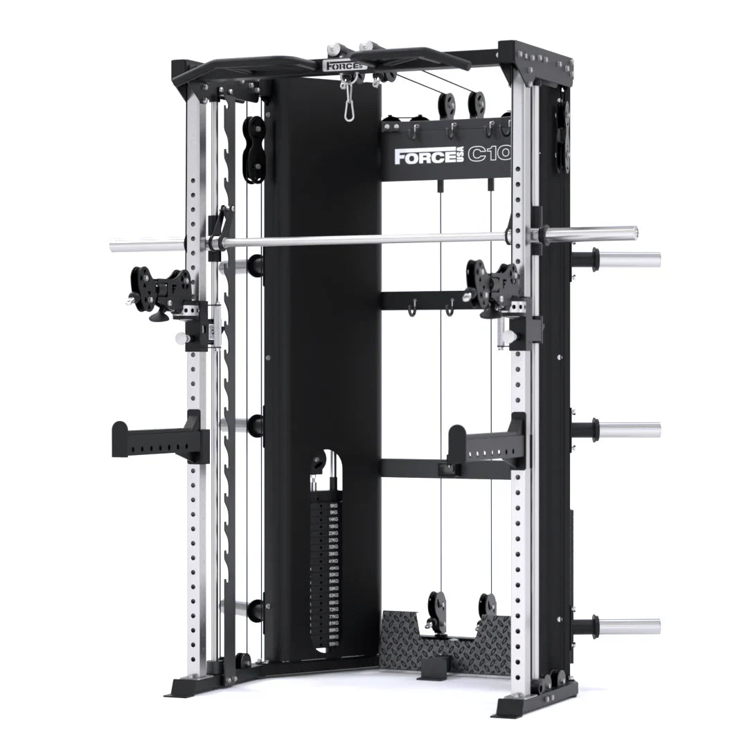 Force USA® C10 All-In-One Trainer - Multifunctional Smith Machine, Power Rack & Cable System for Strength Training, Full Body Workouts, and Commercial Use