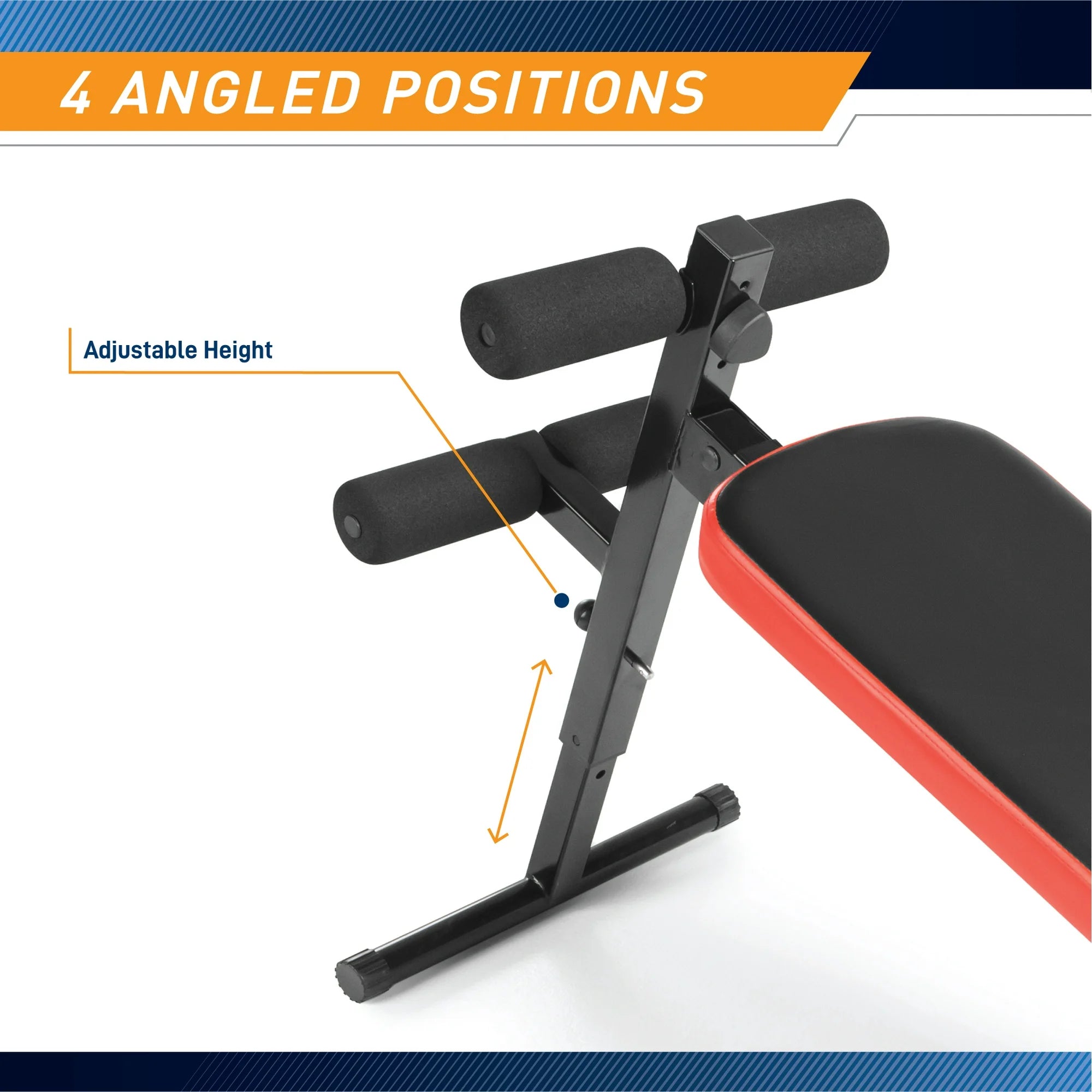 Marcy, Folding Utility Bench W/ Headrest - Slant Board | Sb-4606, Black