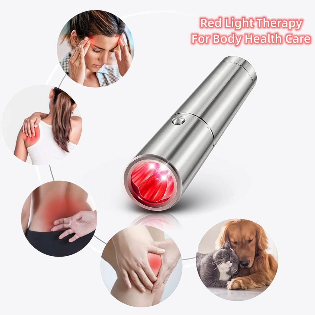 Red Light Therapy Torch – 630nm, 660nm & 850nm LEDs for Pain Relief, Skin Health & Recovery | Portable Handheld Device