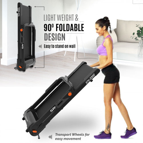 Sparnod Fitness, (2.75 HP DC Motor) LED display, 100% Pre Install, foldable treadmill, STH-3300