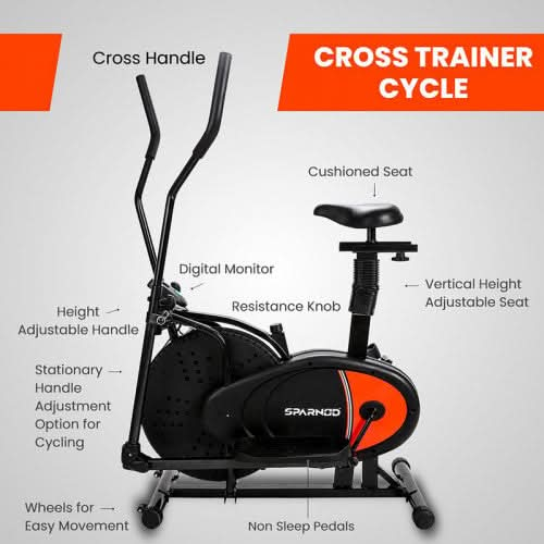 Sparnod Fitness Elliptical Cross Trainer Cycle, SOB-1000