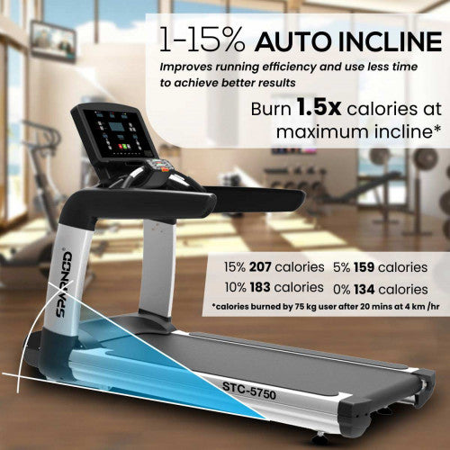 Sparnod Fitness, (7 HP AC Motor) Alphanumeric LED Display Treadmill, STC-5750