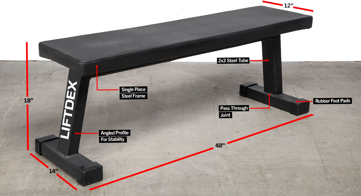Liftdex Flat Utility Bench: Durable | 11-Gauge Steel | Stable | 22.5Kg