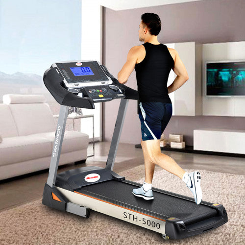 Sparnod Fitness, (2.5 HP DC Motor) Treadmill Anti-slip Running Belt with Hi-Fi Speakers, STH-5000