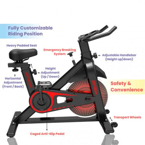 Sparnod Fitness Exercise Bike With Heavy Duty 10Kg Flywheel, SSB-10