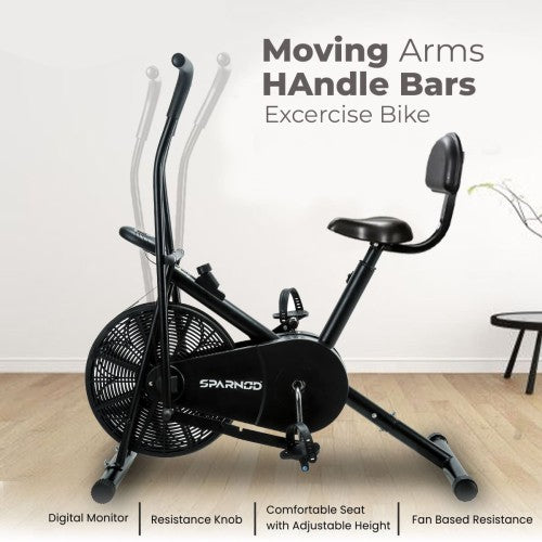 Sparnod Fitness, Dual Action Air Bike with Back Support, SAB-05