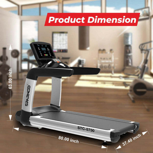 Sparnod Fitness, (7 HP AC Motor) Alphanumeric LED Display Treadmill, STC-5750