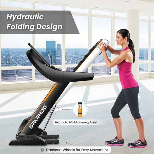 Sparnod Fitness, (3 HP DC Motor) Large LED Display with auto incline Treadmill, STH-5700