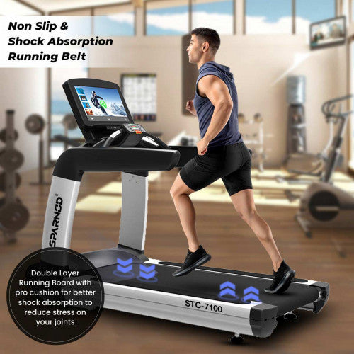 Sparnod Fitness, (7 HP AC Motor) Heavy Duty Commercial Use Treadmill, STC-7100