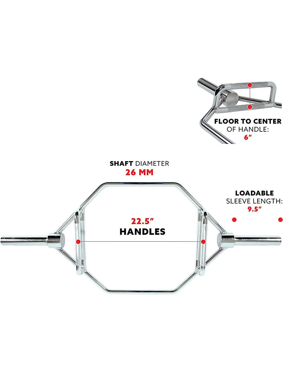 1441 Fitness 6 ft Olympic Hex Trap Dead lift Bar with Collars  | 15 kg |Prosportsae 