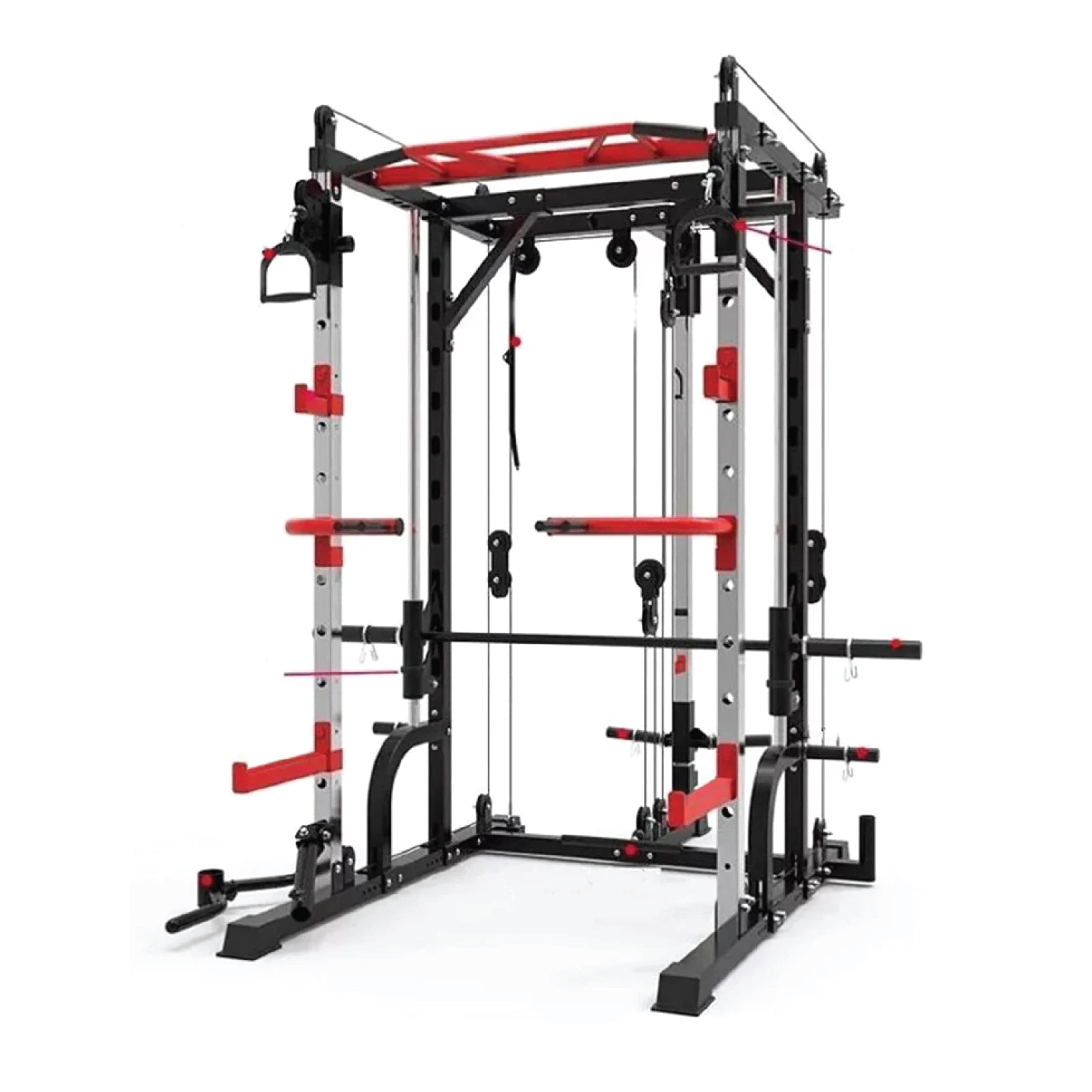Combo Deal | 1441 Fitness Smith Machine With Functional Trainer And Squat Rack J009 + 80kg Apus Bumper Plates + Adjustable Bench A8007 + 15 MM Flooring - Athletix.ae