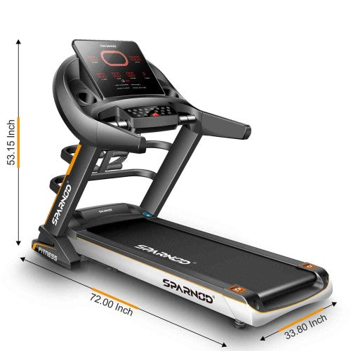 Sparnod Fitness, MF 3 Hp Continuous DC Motorized Automatic Walking and Running Treadmill, STH-5700_MF