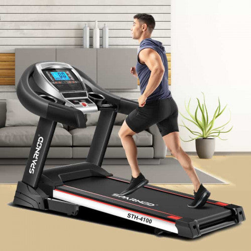 Sparnod Fitness, (2.25 HP Motor) 15% Auto Incline Home use Treadmill, STH-4100