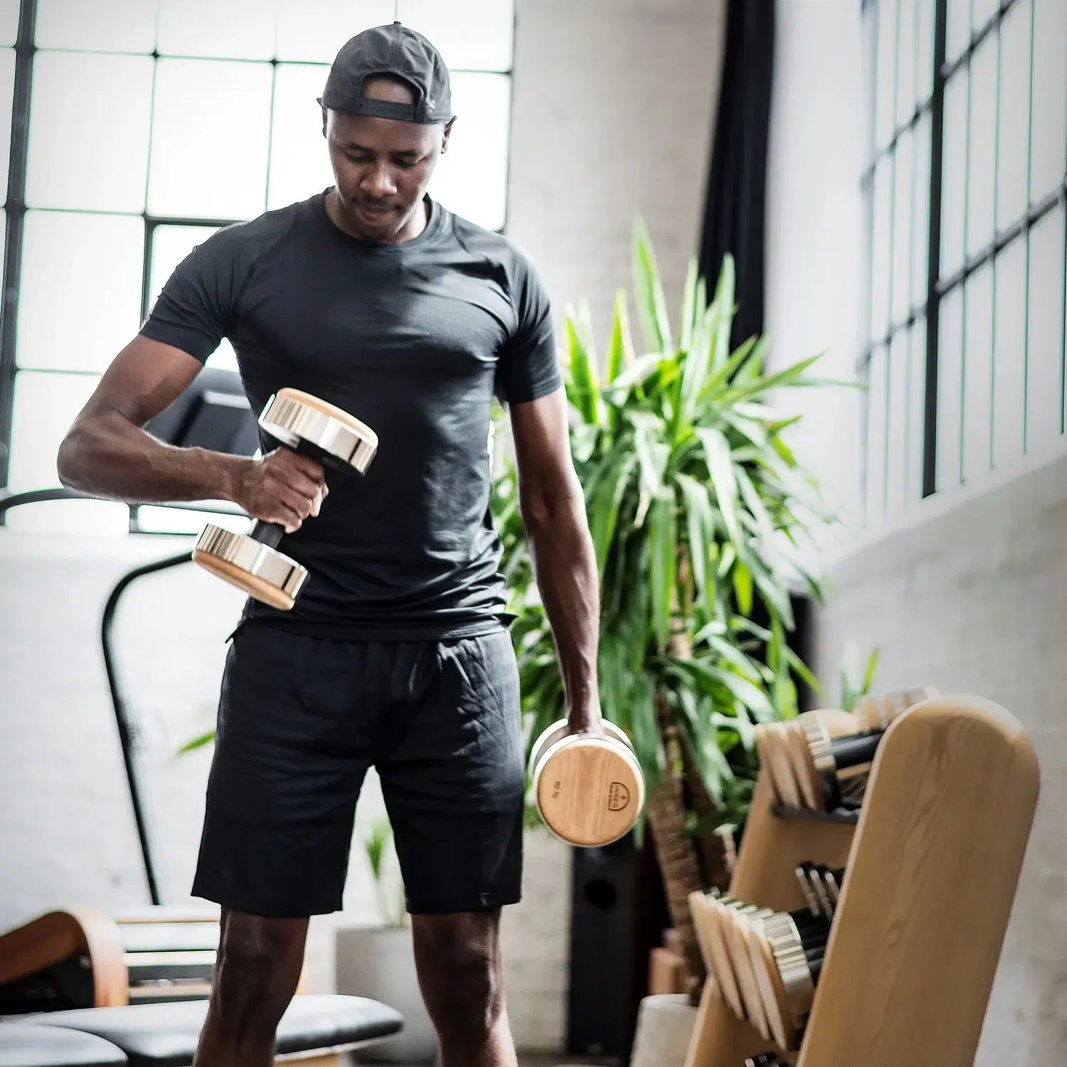 NOHRD Dumbbell Set (5-25 KG) with Rack - Oak