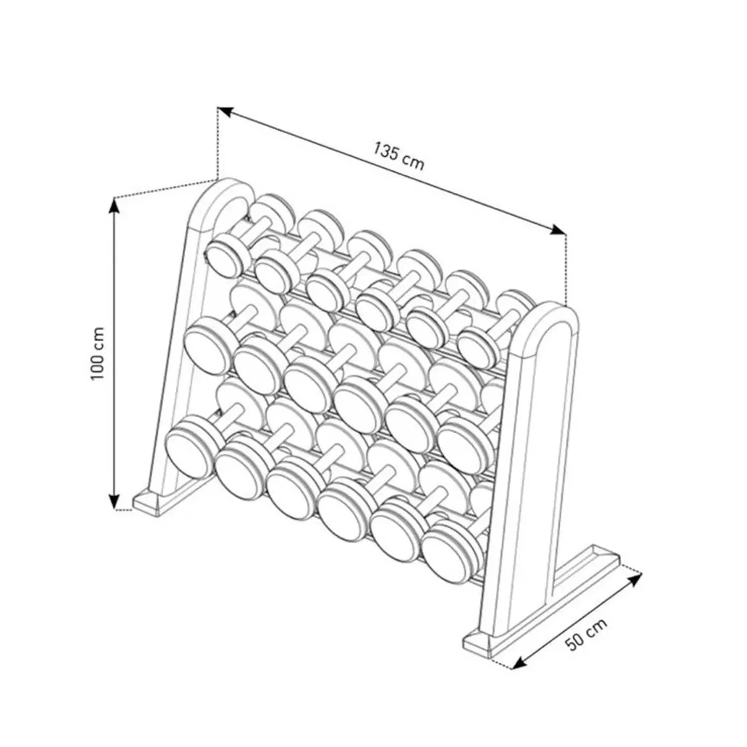 NOHRD Dumbbell Set (5-25 KG) with Rack - Oak
