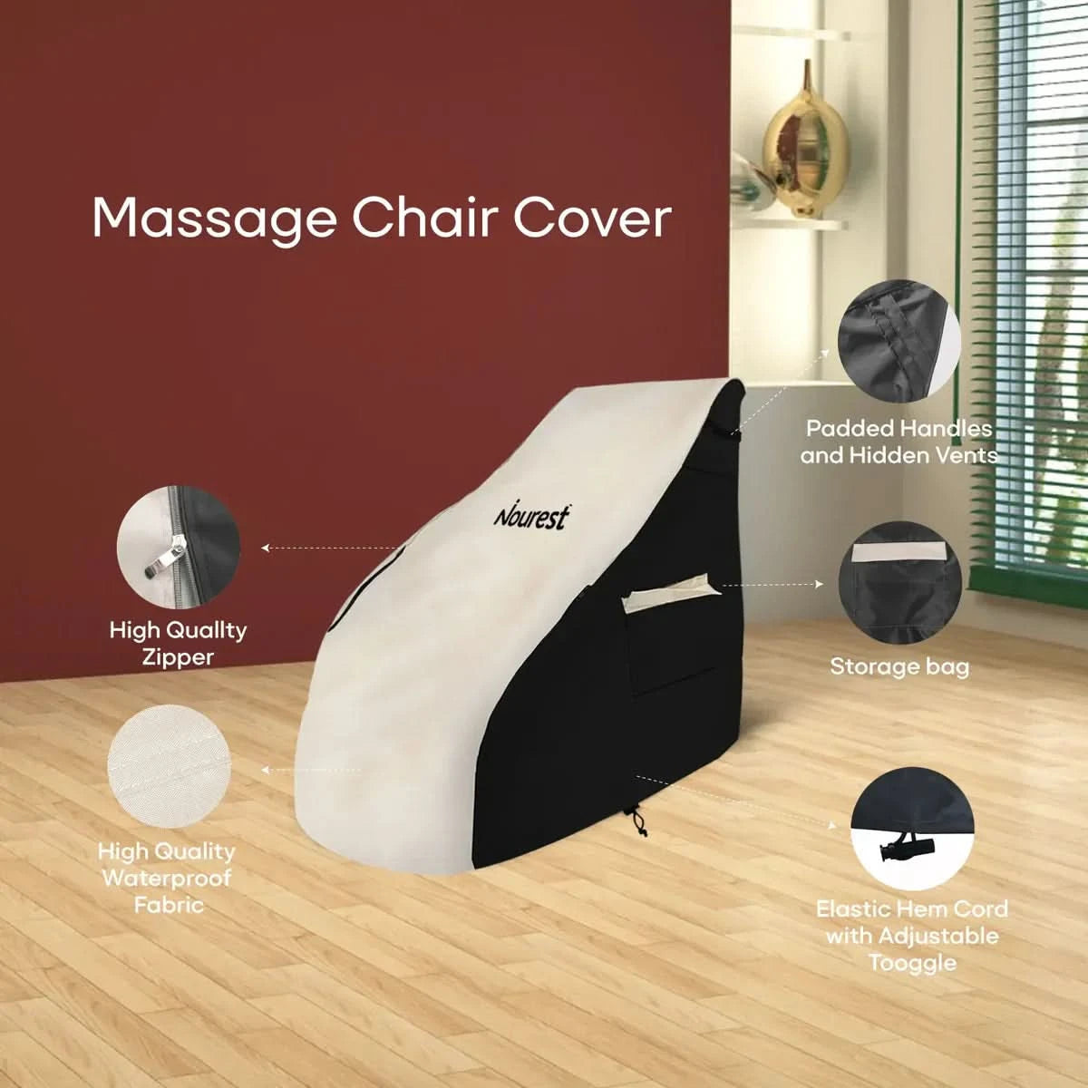 Nourest Massage Chair Cover UAE – Premium Quality, Waterproof and Dustproof Protector Cover