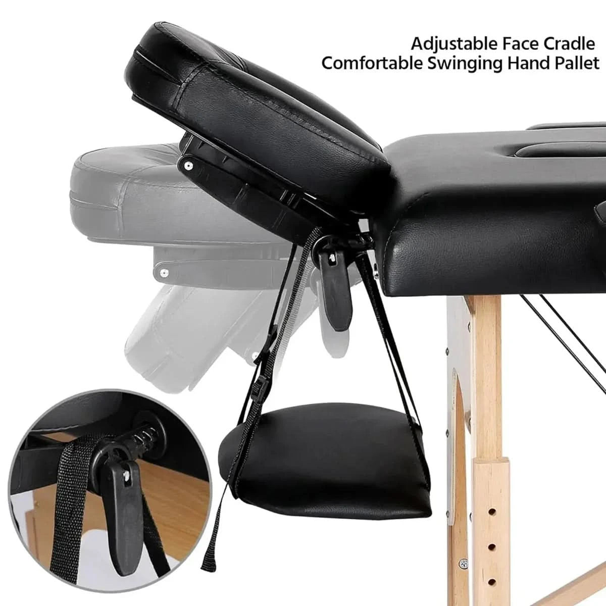 Portable Massage Table with Adjustable Folding Bed and Headrest (3 Fold)