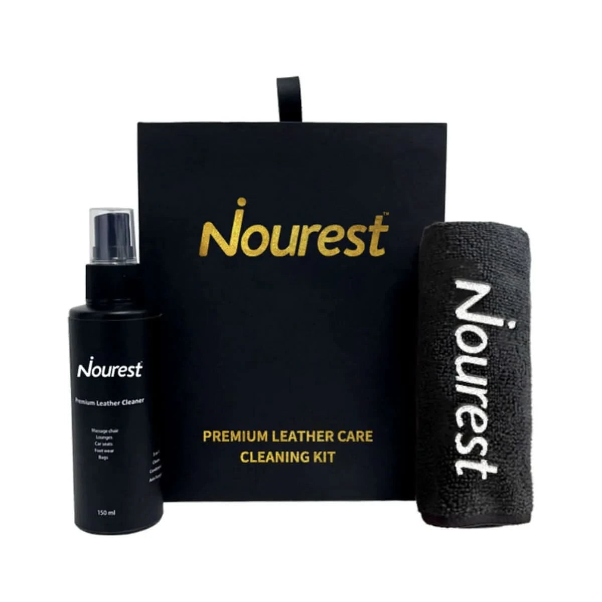 Nourest 3-In-1 Premium Leather Care Cleaning Kit with Fragnance 150ml Black